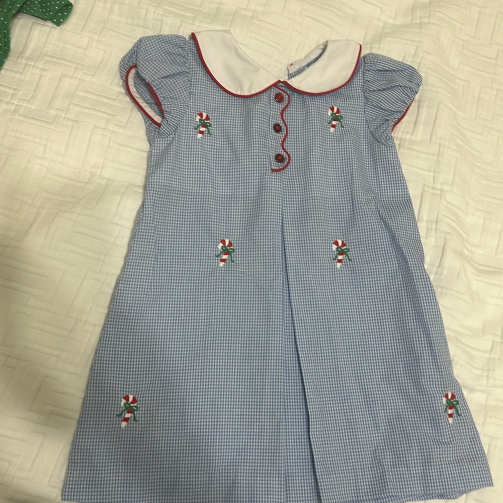 Little English smocked candy cane dress